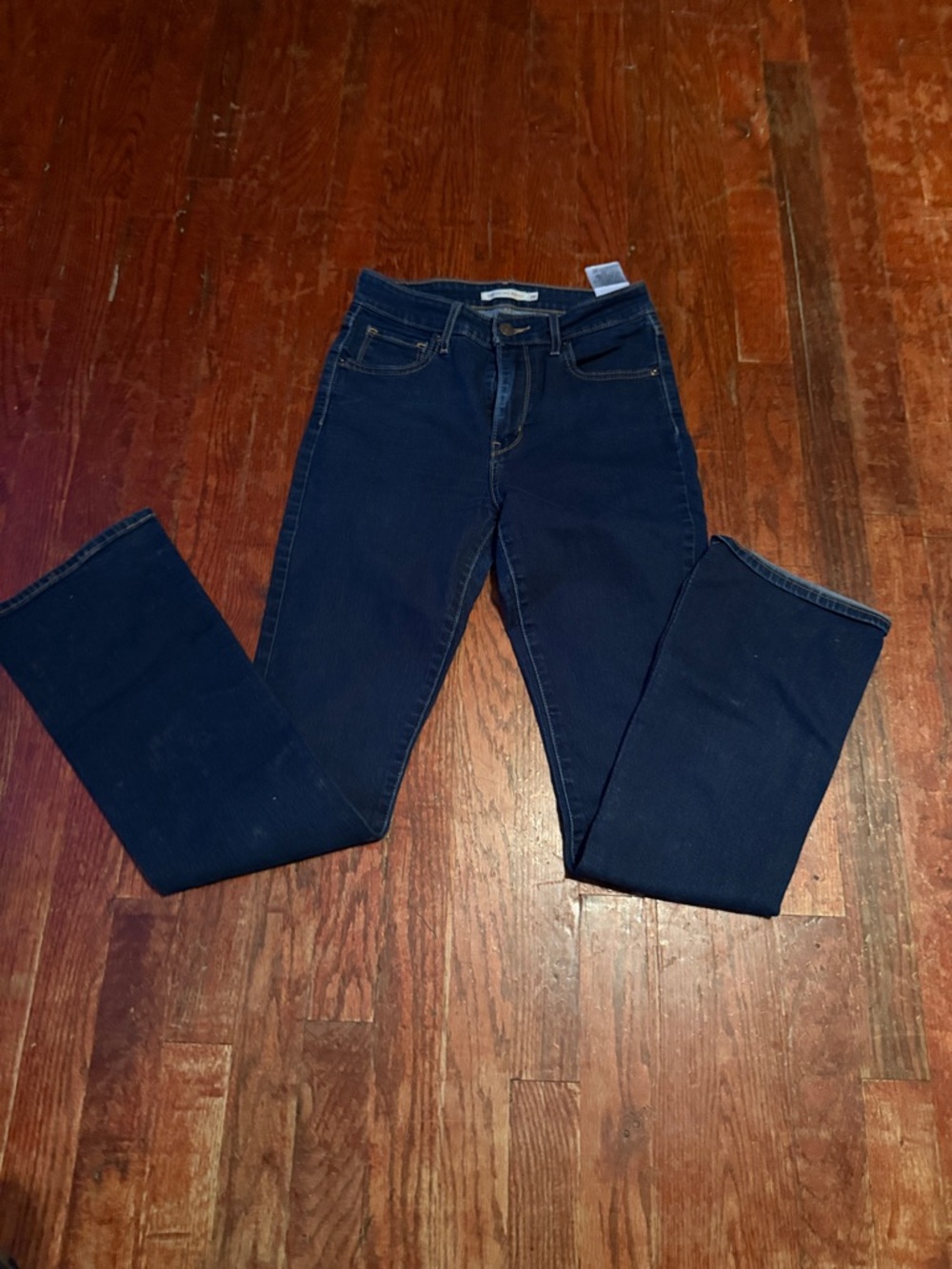 Classic Straight-Leg Jeans in Dark Blue